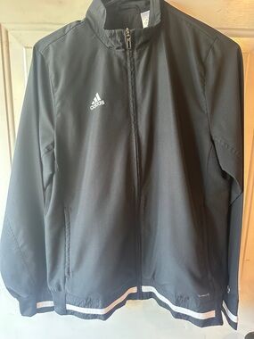 adidas Men’s Black Track Jacket with White Stripe